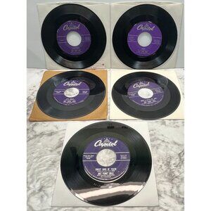 Nat King Cole 45 Record Lot of 5 Lounge Crooner Pretend Smile Midnight Flyer